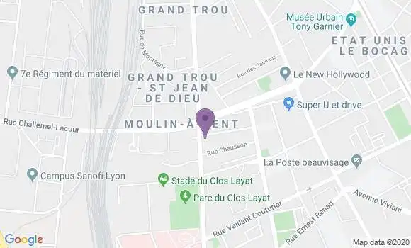 Localisation BNP Paribas Agence de Vénissieux Moulin à Vent