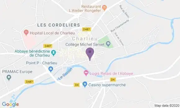 Localisation BNP Paribas Agence de Charlieu