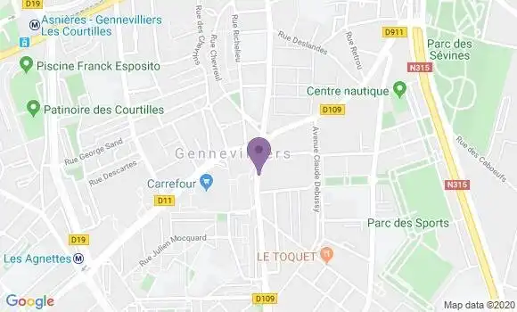 Localisation LCL Agence de Gennevilliers Mairie