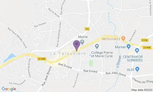 Localisation BNP Paribas Agence de La Talaudière