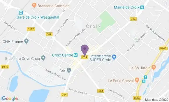 Localisation LCL Agence de Croix