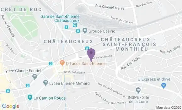 Localisation BNP Paribas Agence de Saint Etienne les Alliés