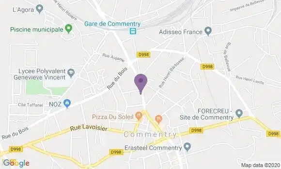 Localisation BNP Paribas Agence de Commentry