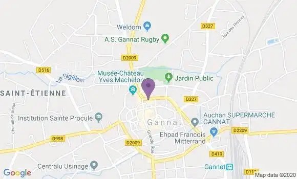 Localisation BNP Paribas Agence de Gannat