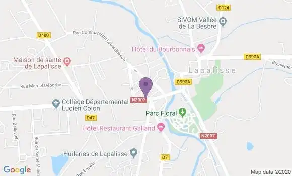 Localisation BNP Paribas Agence de Lapalisse