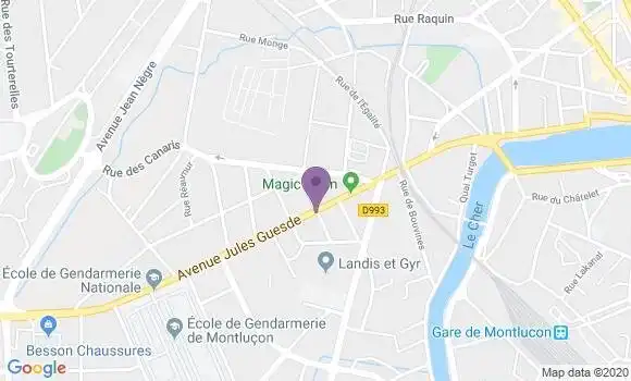 Localisation BNP Paribas Agence de Montluçon Jules Guesde