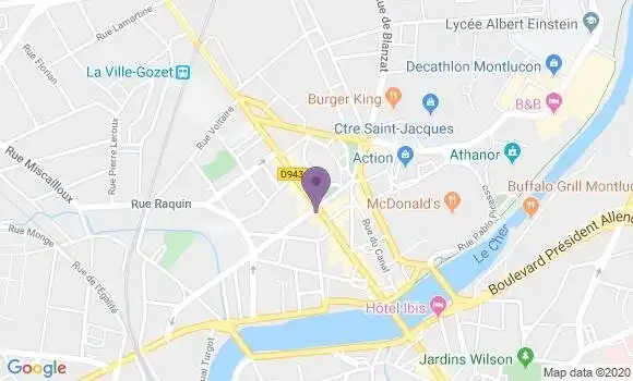 Localisation BNP Paribas Agence de Montluçon Ville Gozet
