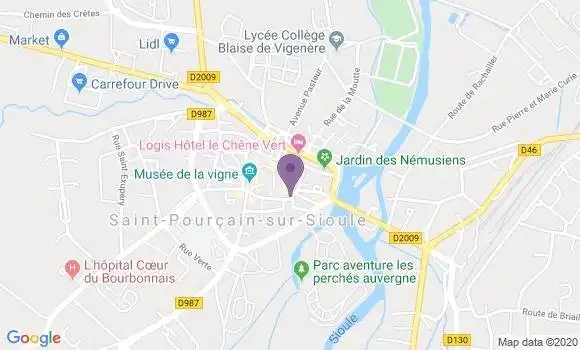 Localisation BNP Paribas Agence de Saint Pourcain sur Sioule