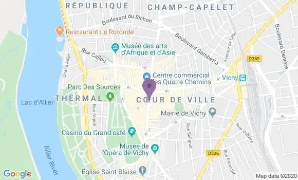 Localisation BNP Paribas Agence de Vichy