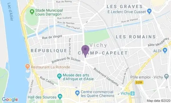 Localisation BNP Paribas Agence de Vichy les Halles
