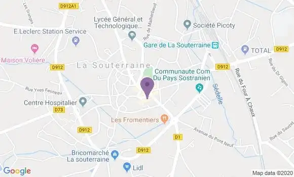 Localisation BNP Paribas Agence de La Souterraine