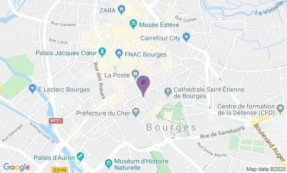 Localisation BNP Paribas Agence de Bourges