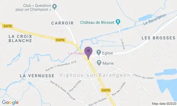 Localisation BNP Paribas Agence de Vierzon