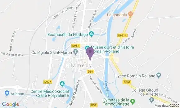 Localisation BNP Paribas Agence de Clamecy