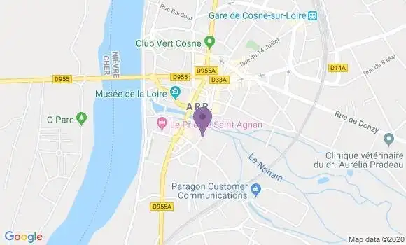 Localisation BNP Paribas Agence de Cosne Cours sur Loire