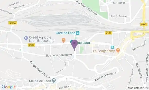 Localisation LCL Agence de Laon Gare