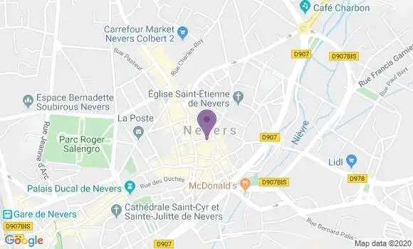 Localisation BNP Paribas Agence de Nevers