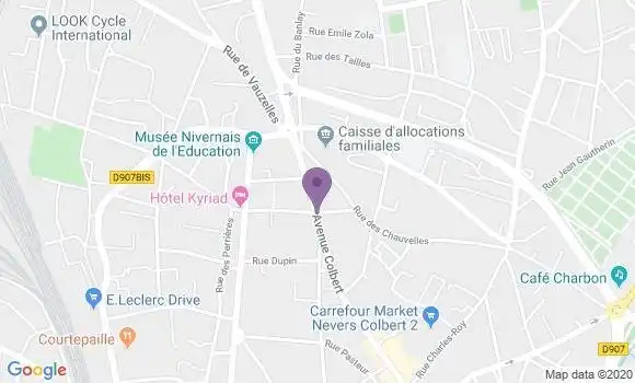 Localisation BNP Paribas Agence de Nevers Colbert