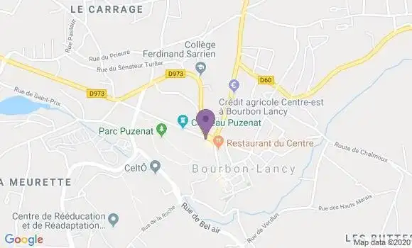 Localisation BNP Paribas Agence de Bourbon Lancy
