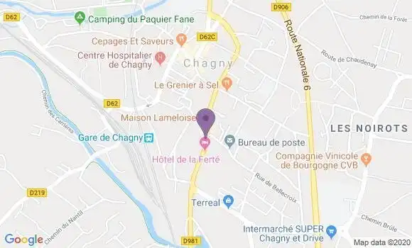 Localisation BNP Paribas Agence de Chagny