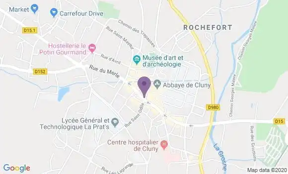 Localisation BNP Paribas Agence de Cluny