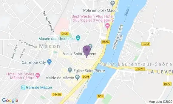 Localisation BNP Paribas Agence de Mâcon