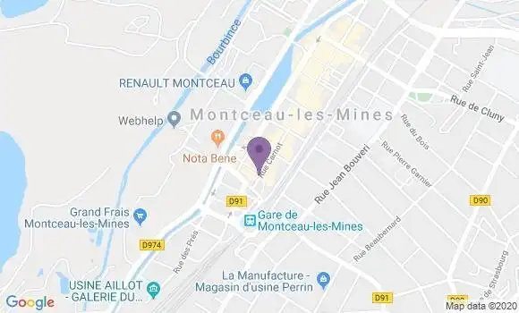 Localisation BNP Paribas Agence de Montceau les Mines