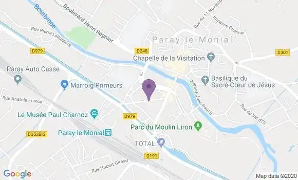 Localisation BNP Paribas Agence de Paray le Monial