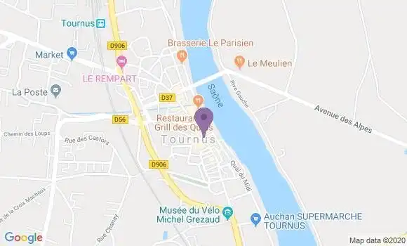 Localisation BNP Paribas Agence de Tournus