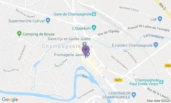 Localisation BNP Paribas Agence de Champagnole