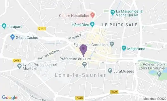 Localisation BNP Paribas Agence de Lons le Saunier