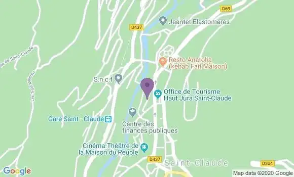 Localisation BNP Paribas Agence de Saint Claude