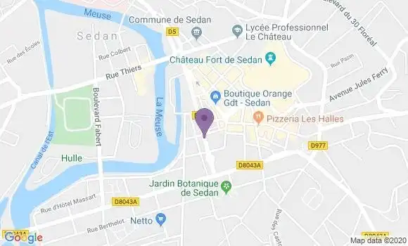 Localisation BNP Paribas Agence de Sedan