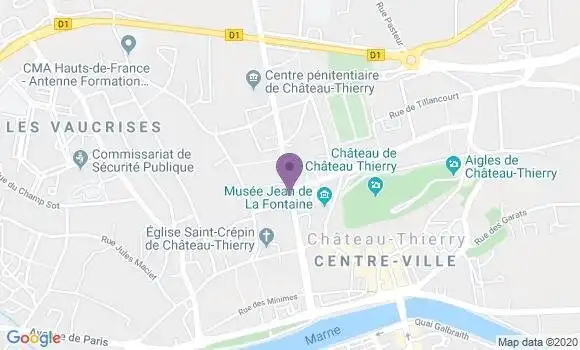 Localisation BNP Paribas Agence de Château Thierry