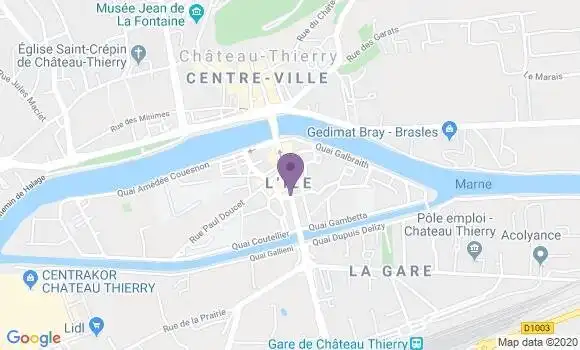 Localisation BNP Paribas Agence de Château Thierry Rive Gauche