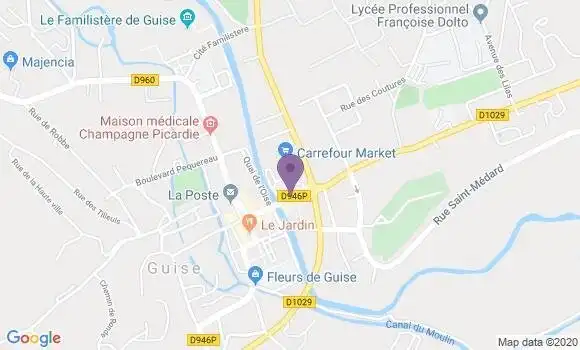 Localisation BNP Paribas Agence de Guise