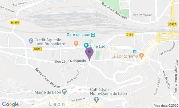 Localisation BNP Paribas Agence de Laon