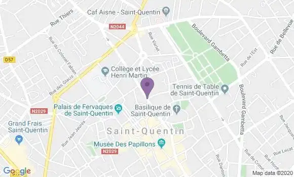 Localisation BNP Paribas Agence de Saint Quentin