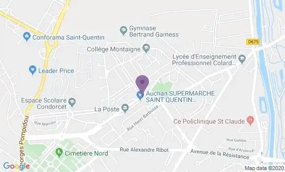 Localisation BNP Paribas Agence de Saint Quentin Europe