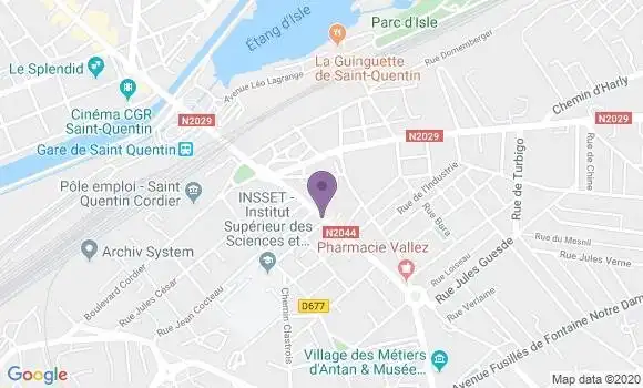 Localisation BNP Paribas Agence de Saint Quentin Faubourg d