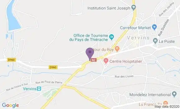 Localisation BNP Paribas Agence de Vervins