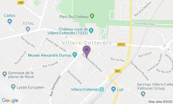 Localisation BNP Paribas Agence de Villers Cotterêts