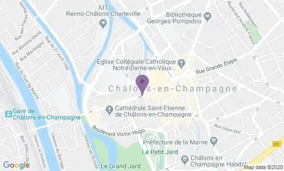 Localisation BNP Paribas Agence de Châlons en Champagne