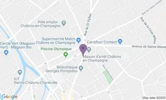 Localisation BNP Paribas Agence de Châlons en Champagne Pierre de Coubertin