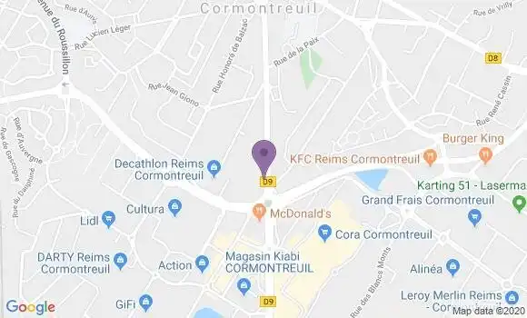 Localisation BNP Paribas Agence de Cormontreuil