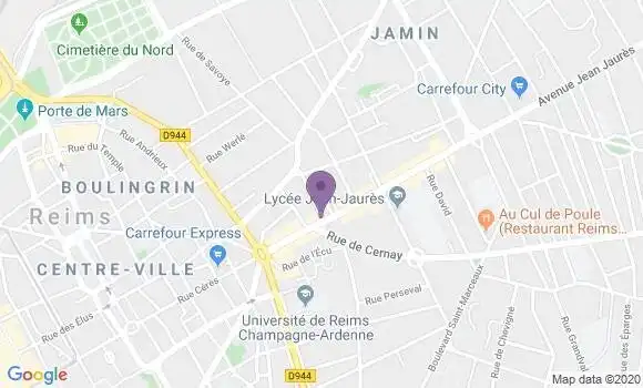 Localisation BNP Paribas Agence de Reims Jean Jaurès
