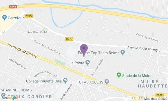 Localisation BNP Paribas Agence de Tinqueux