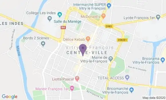 Localisation BNP Paribas Agence de Vitry le François