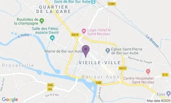 Localisation BNP Paribas Agence de Bar sur Aube
