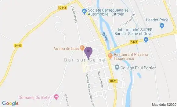 Localisation BNP Paribas Agence de Bar sur Seine